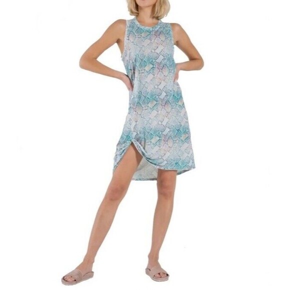 n:philanthropy Bueno Snake Sleeveless Jersey Tank Dress Soft Stretch Relax Large - Picture 1 of 12